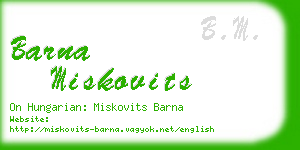 barna miskovits business card